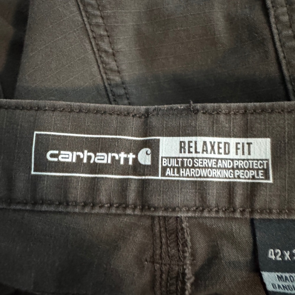 Carhartt Ripstop Cargo Pants Mens 42x30 Brown Coffee Rugged Flex Work BN5461 - Picture 5 of 11